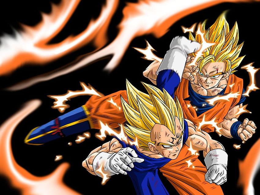 Goku SSJ2 vs Majin Vegeta HD wallpaper | Pxfuel