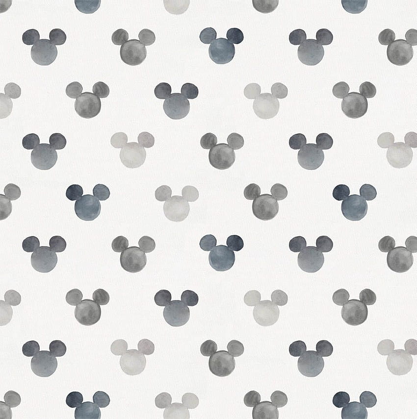Disney Grey Watercolor Mickey Ears Fabric oleh Yard. Jam tangan wallpaper ponsel HD