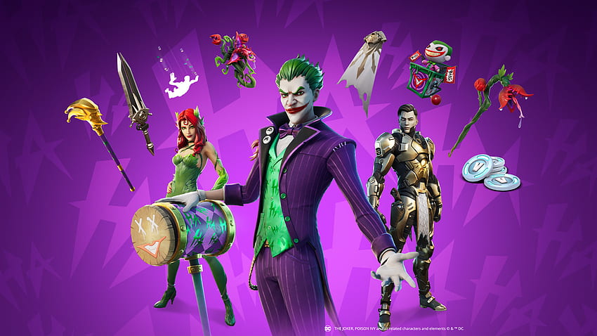 Joker Midas Rex et Poison Ivy Fortnite, dessin animé Poison Ivy Fond d'écran HD