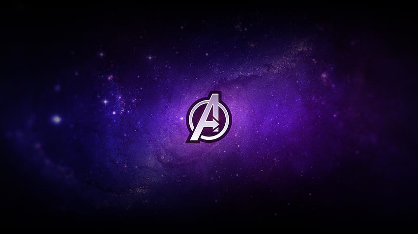Avengers, logo, fioletowe, minimalne Tapeta HD