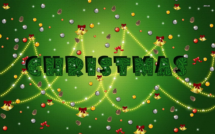 Christmas Cheer, 3d and cg, abstract, beads, christmas, ornaments, decorations, bells HD wallpaper
