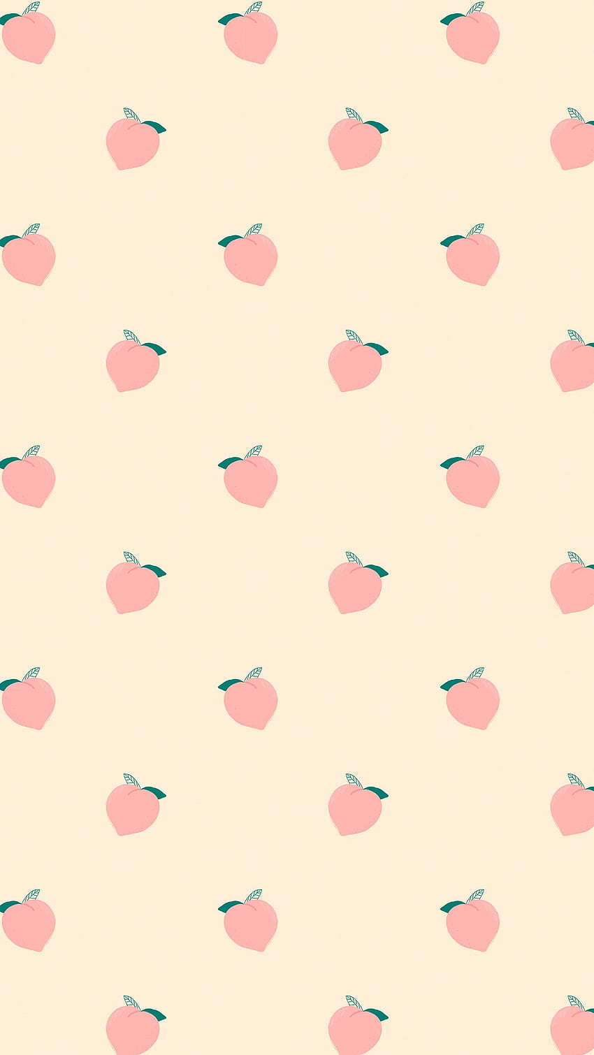 Fruit peach pattern pastel background. Royalty stock Illustration. High Resolution graphic HD phone wallpaper