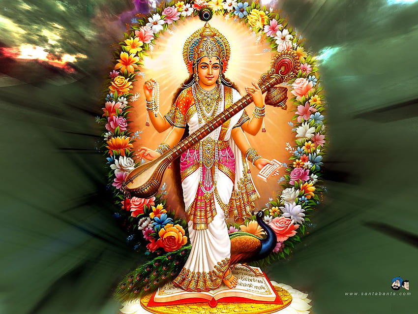Hindu Gods & Goddesses Full &, Saraswati HD wallpaper