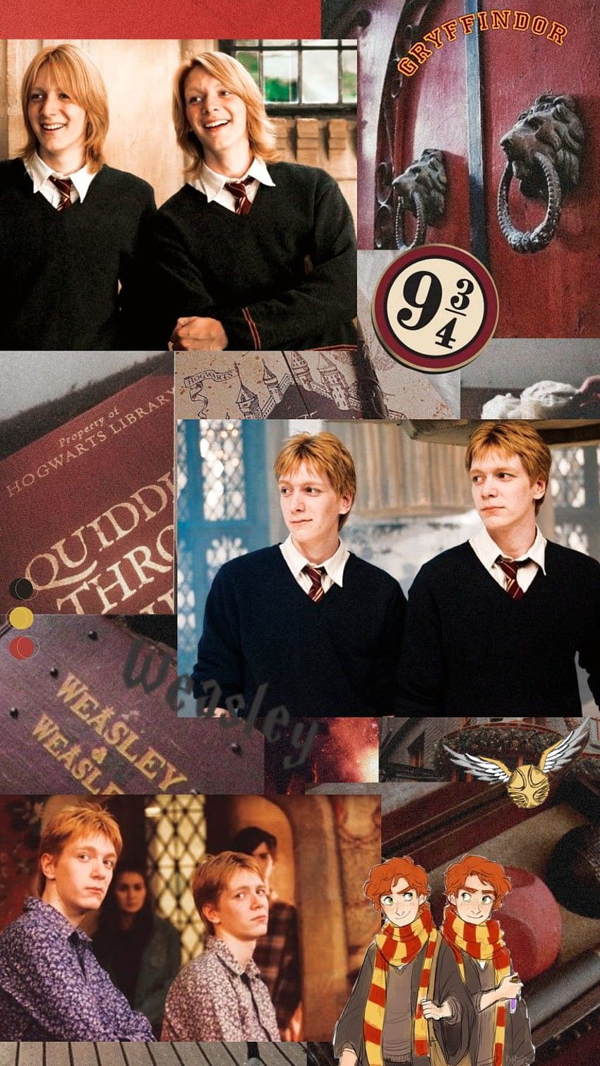 Gêmeos weasleys. Harry potter twins, Fred and george weasley, George weasley aesthetic HD phone wallpaper