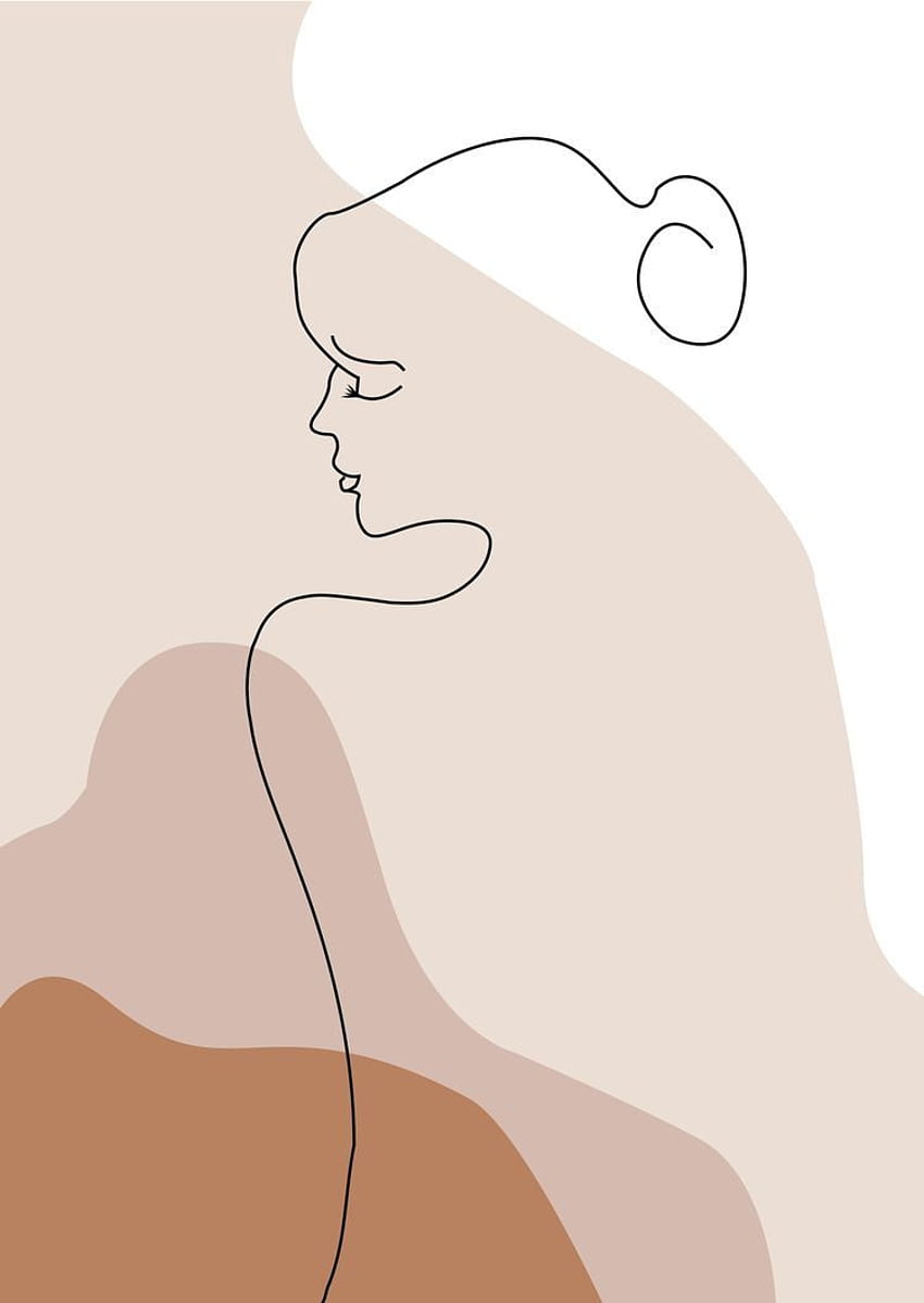 Minimalistyczny do druku. Abstrakcyjna grafika liniowa, Abstrakcyjna grafika twarzy, Projekty malarskie, Minimalistyczna kobieta Tapeta na telefon HD