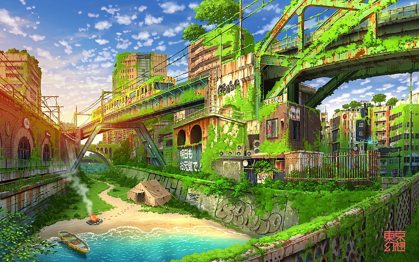 Anime Scenery Vert - Novocom.top Fond d'écran HD