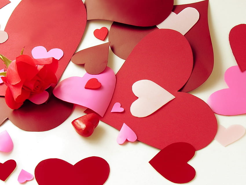 กุหลาบแดงและหัวใจ กุหลาบ กราฟฟิตี ดอกไม้ หัวใจ กุหลาบแดง กระดาษ ความงาม วอลล์เปเปอร์ HD