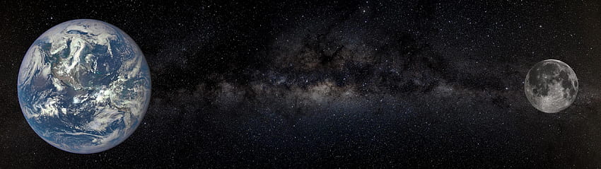 Galaxy mit zwei schirmen und zwei schirmen HD-Hintergrundbild