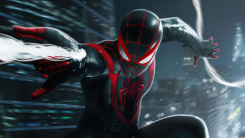 Marvel's Spider Man Miles Morales atacando, Spider-Man fondo de pantalla