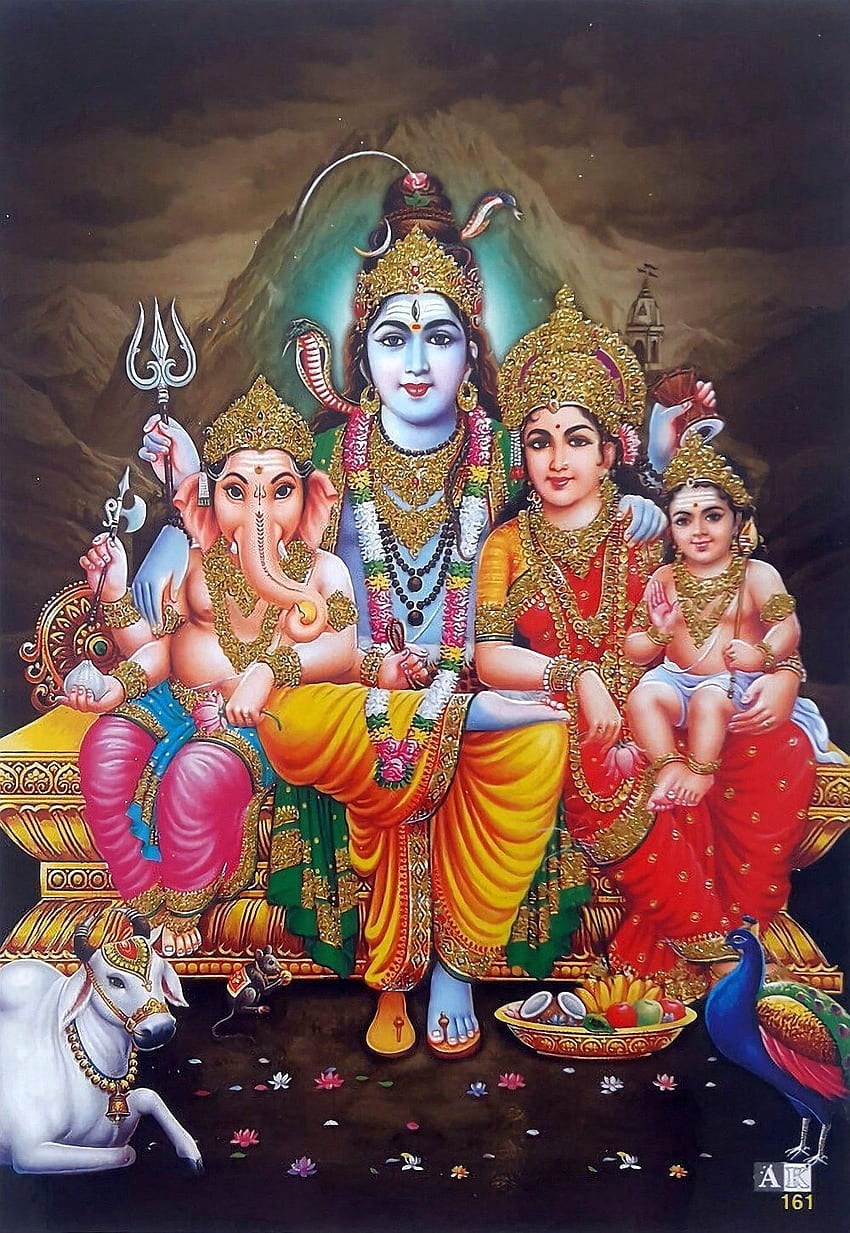 Shiva Family - Lord Shiva with Parvati Ganesha Murugan (via eBay:  Indian_ash). Lord shiva family, Lord shiva, Lord shiva painting HD phone  wallpaper | Pxfuel