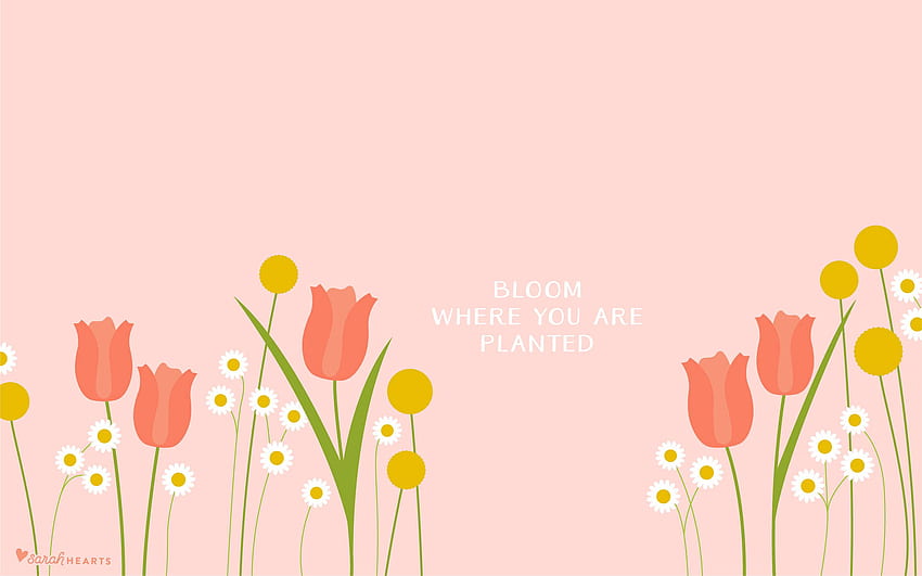 Ästhetische Zitate Tulpe und Blumen, gelbes ästhetisches Zitat HD-Hintergrundbild