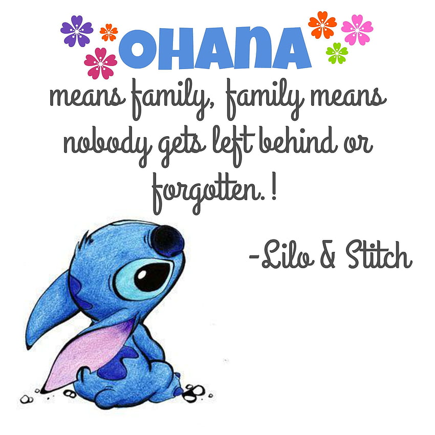 Ohana signifie citation familiale (dans la collection) Fond d'écran de téléphone HD