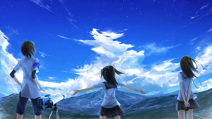 Bầu Trời Anime Mây Trong Thiên Đường Xanh Trong Ngày Hè Đầy Nắng Thiên  Nhiên Đẹp Mây Cảnh Buổi Sáng Với Hình Nền Vector Sao Rơi Nền Hình minh họa  Sẵn có 