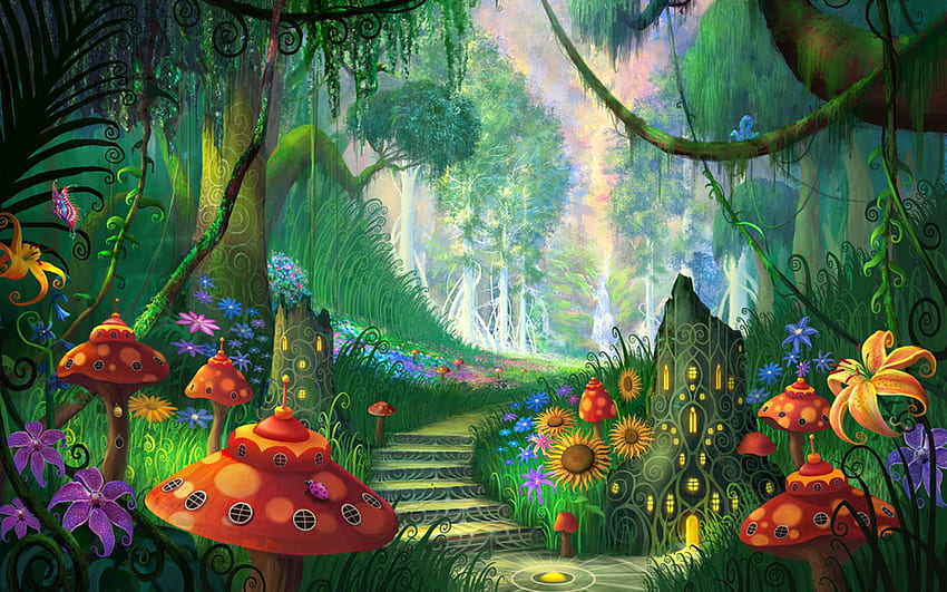 Piękny magiczny ogród fantasy wysokiej jakości i przezroczysty PNG clipart, magiczny mistyczny Tapeta HD