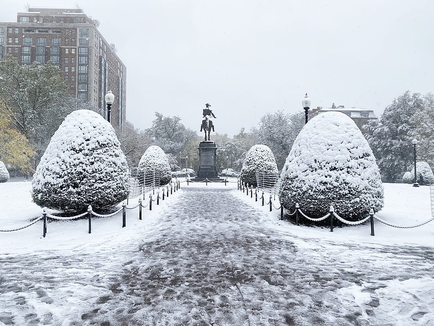 Boston has set an October snowfall record at 3.5 inches of snow today, breaking the previous record of 1.1 inches set on Halloween in 2005. : r/ boston, Boston Snow HD wallpaper