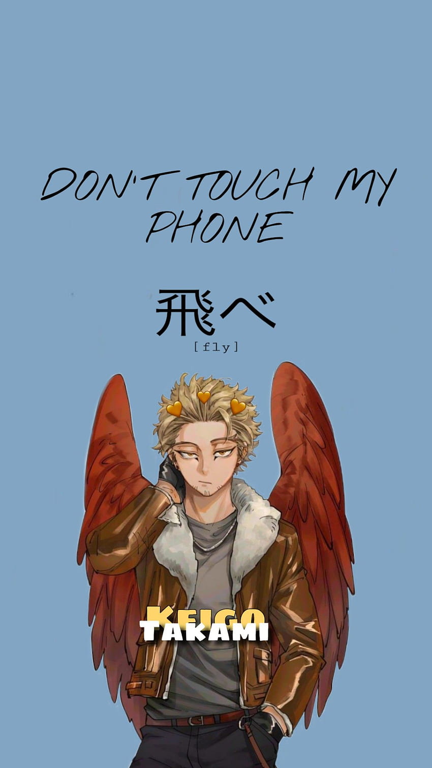 Keigo Takami Hawks Don't Touch My Phone(MHA). 애니메이션 아이폰, 영웅, 내 전화를 만지지 마세요 HD 전화 배경 화면