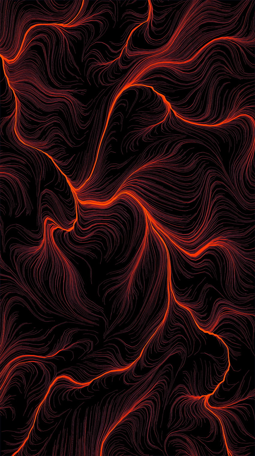 Red Waves, amoled, pattern HD phone wallpaper