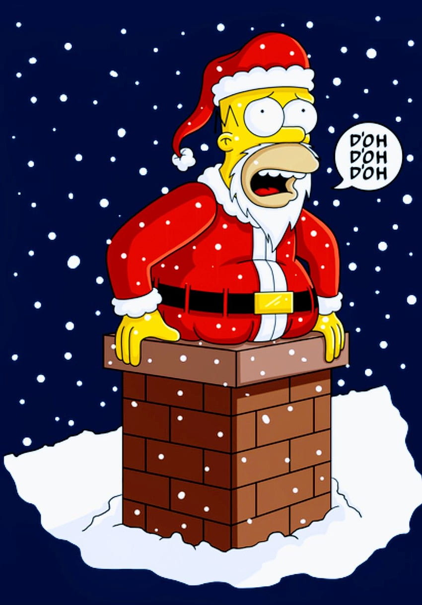 Santa Homer - Christmas, The Simpsons. iphone christmas, Christmas artwork, Homer simpson HD phone wallpaper