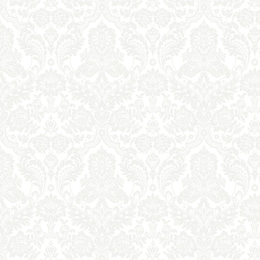 Gothic Damask Flock by Graham & Brown - White - : Direct, Black and Cream Damask HD phone wallpaper