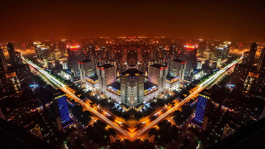 Skyline, Night lights, Beijing, China, , World HD wallpaper
