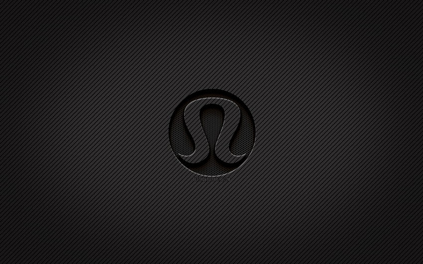 Lululemon Athletica carbon logo, , grunge art, carbon background, creative, Lululemon Athletica black logo, brands, Lululemon Athletica logo, Lululemon Athletica HD wallpaper