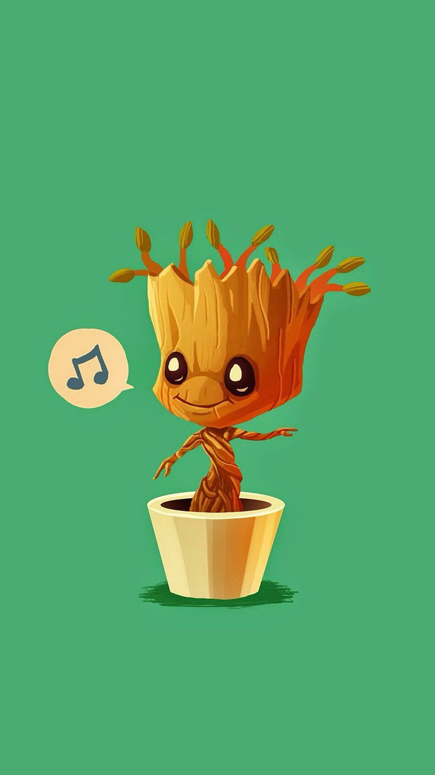 Baby Groot humming - Guardians of the Galaxy iPhone, I AM Groot HD phone wallpaper