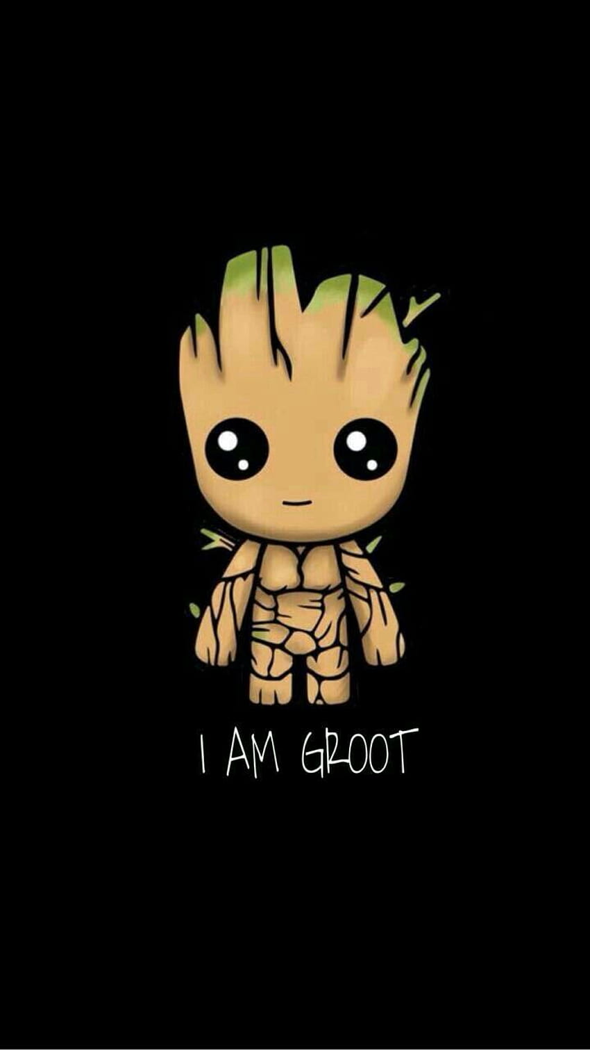 ล็อคหน้าจอ Marvel Cartoon, I AM Groot วอลล์เปเปอร์โทรศัพท์ HD