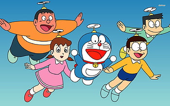 Doraemon characters flying - Cartoon, Indian Cartoon HD wallpaper | Pxfuel