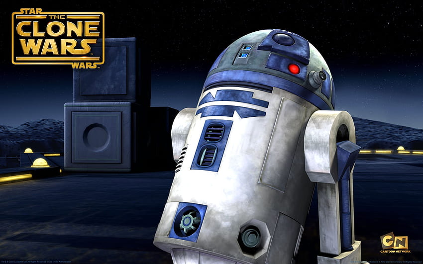 Program telewizyjny — Gwiezdne wojny: Wojny klonów Robot animowany z Gwiezdnych wojen R2 D2, Postacie z kreskówek z Gwiezdnych wojen Tapeta HD