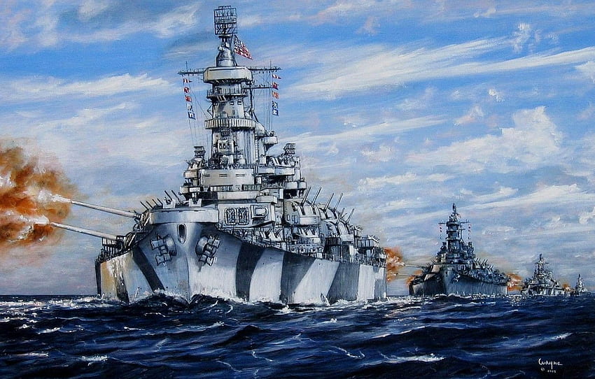 sea, fire, figure, art, Stroy, shots, WW2, US NAVY, ships, Uss Arizona HD wallpaper
