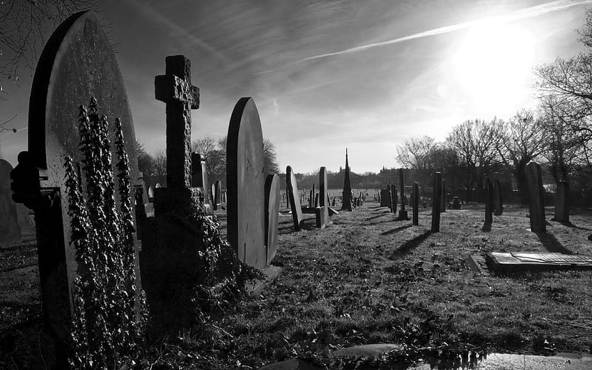 으스스한 묘지 . 고딕, 묘지, 묘지, 어두운 무덤 HD 월페이퍼