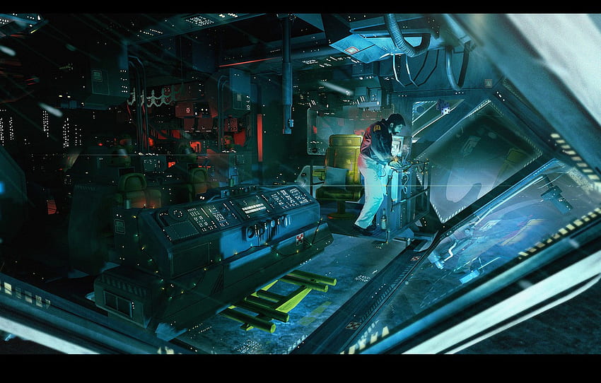 Alien: Isolation, Ships and ship, anesidorainterior bridge for , section игры, Spaceship Bridge HD wallpaper