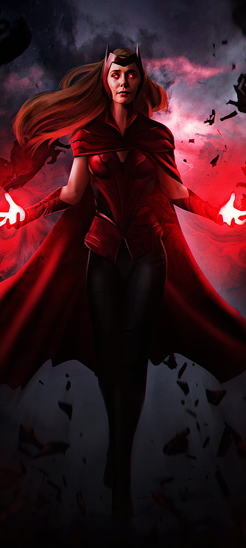 la bruja escarlata, rojo, maximoff, wanda, comic, superheroe HD phone wallpaper