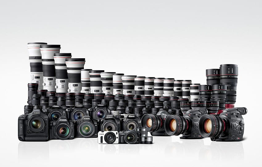 White Background, Canon, Cameras, EOS, Lenses, Camcorder For , Section Hi Tech HD wallpaper