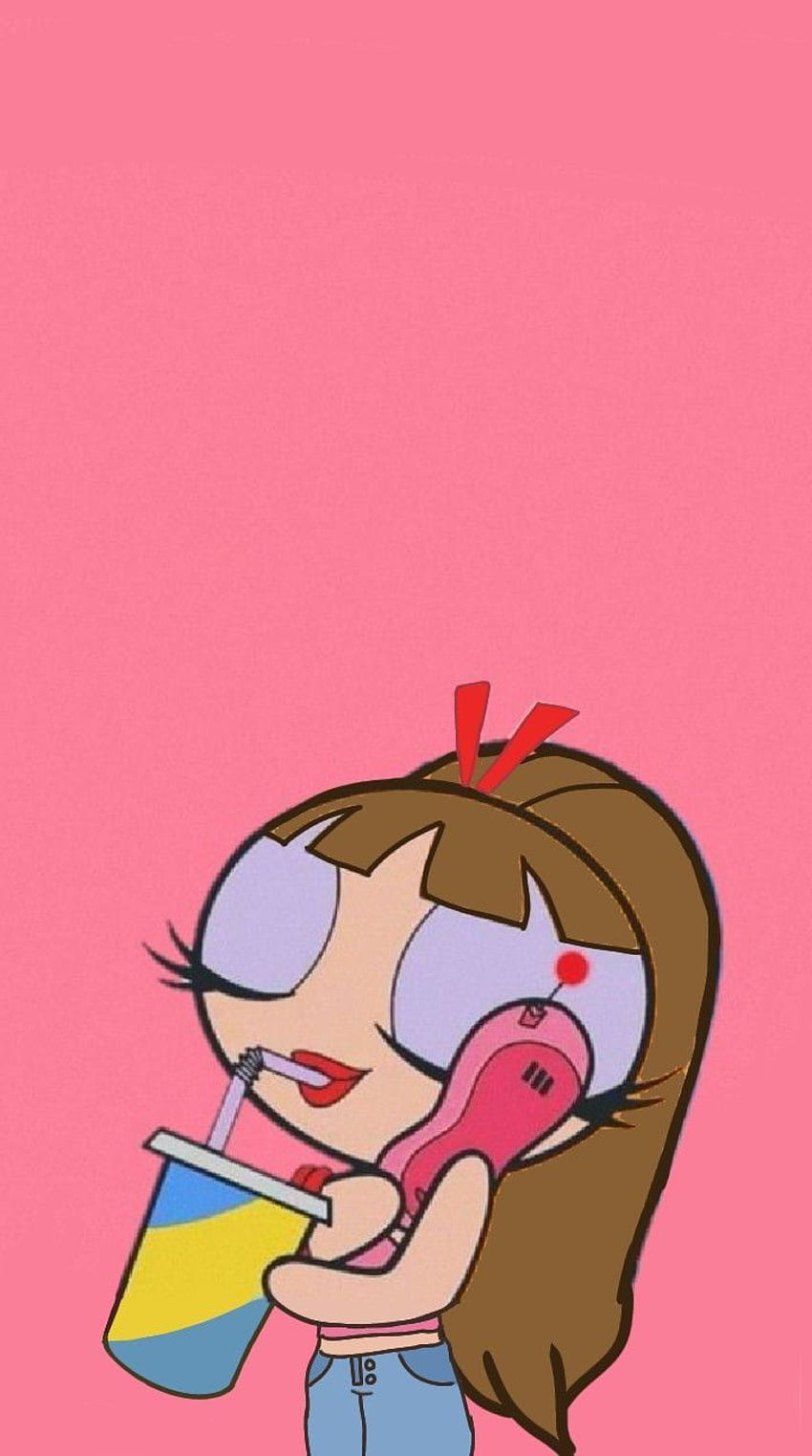 This is aesthetic of blossom from Powerpuff girls ( with brown hair ) HD phone wallpaper