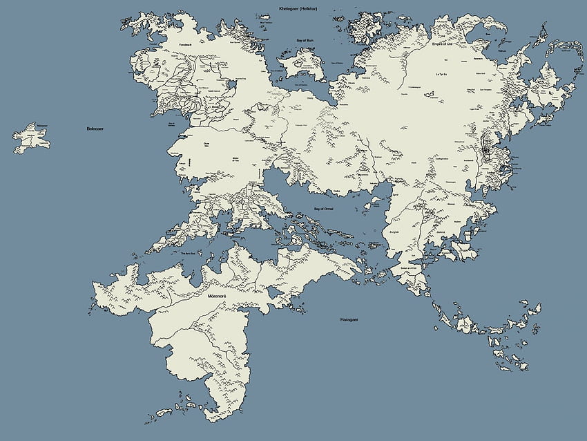 Арда, Силмарилионът, Хобитът, Властелинът на - Карта на Средната земя - и фон HD тапет