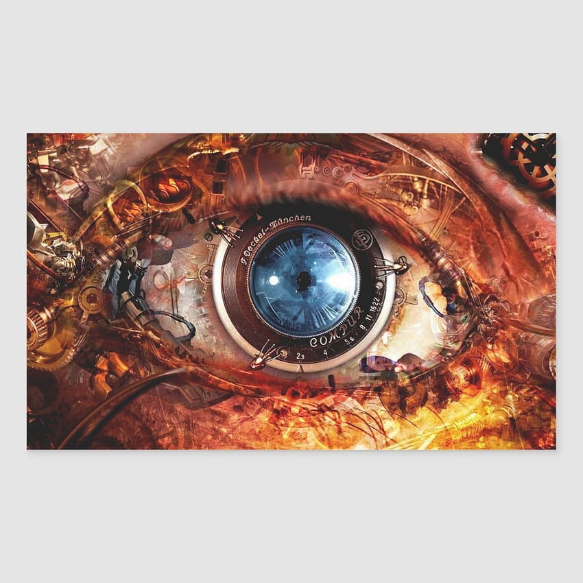 Steampunk Camera Eye Rectangular Sticker in 2020. Steampunk background, Steampunk, Digital art HD-Handy-Hintergrundbild