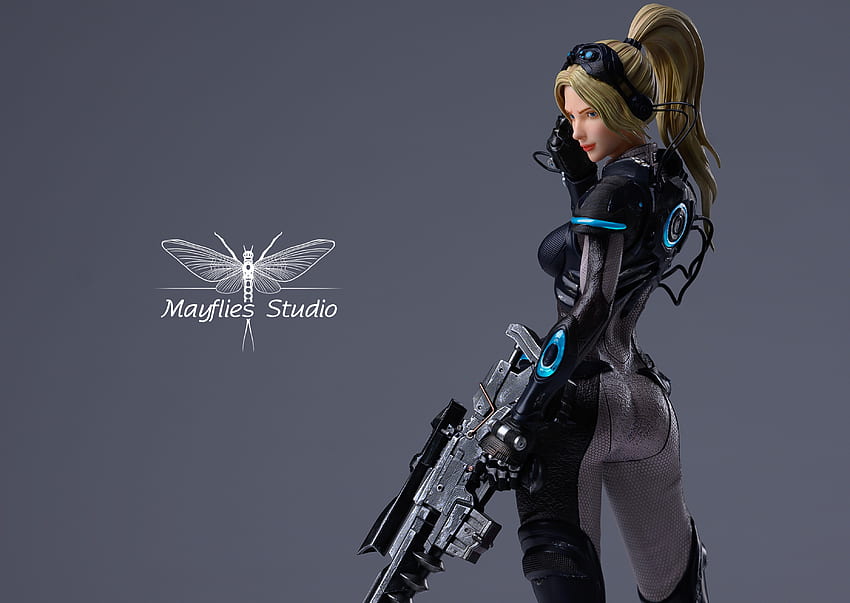 Précommande】MayFlies Studio SC2 Terran Nova Terra Ghost Sniper 1 Dépôt de statue en résine à 4 échelles, Nova SC2 Fond d'écran HD