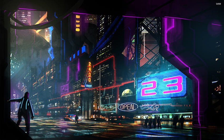Sci Fi Dump - Sci Fi Neon City - - teahub.io, Néon futuriste Fond d'écran HD