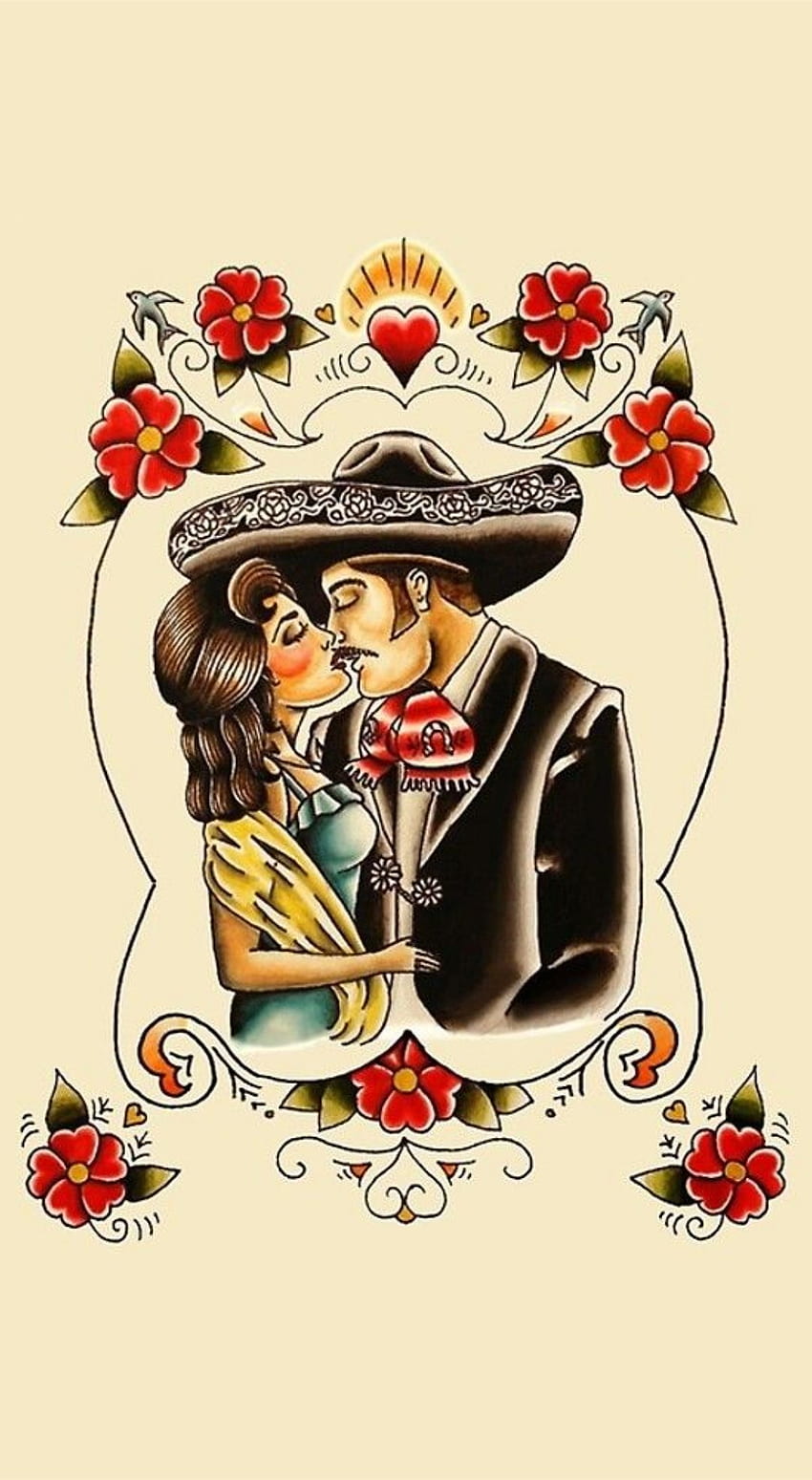 Beso Mexicano, Mexico, Arte HD phone wallpaper