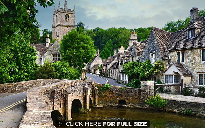 Castle Combe Village in England HD wallpaper