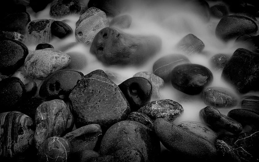 Batu, Makro, Kelembaban, Bentuk, Bw, Chb Wallpaper HD