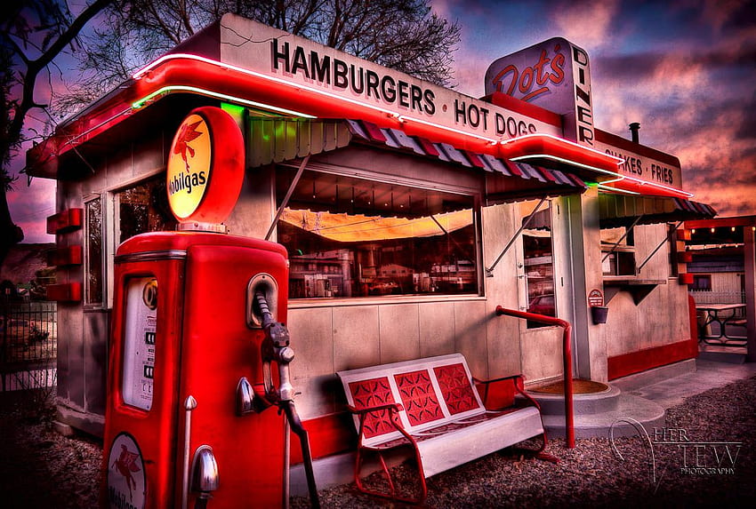R graph of dots diner in bisby arizona, Retro Diner HD wallpaper
