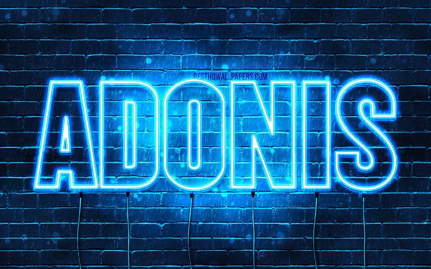 Adonis, , with names, horizontal text, Adonis name, blue neon lights, with Adonis name for with resolution . High Quality, Adonis Creed HD wallpaper