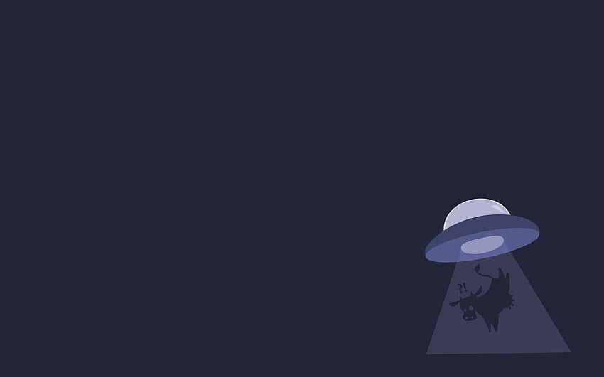 Abduction , alien, cows, gentoo, minimalistic, ufo • For You For & Mobile, Cute UFO HD wallpaper