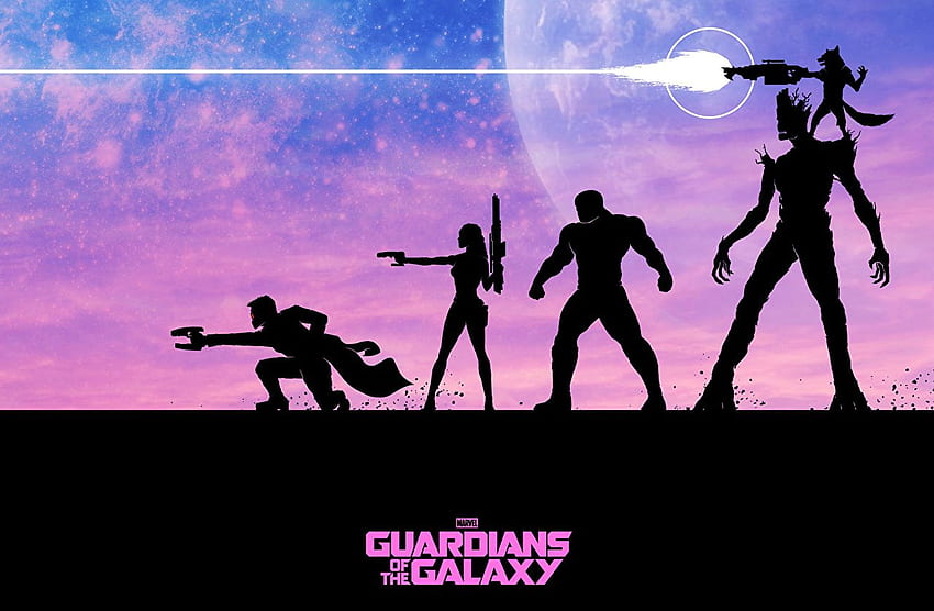 Guardiões da Galáxia silhuetas de Peter Quill papel de parede HD