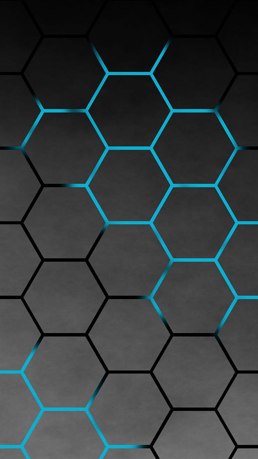 Disponible s - hexagonal negro y azul fondo de pantalla del teléfono