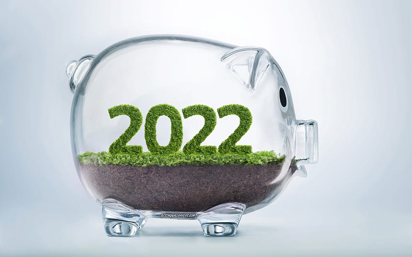 Año Nuevo 2022, alcancía, Ahorre dinero, de alcancía 2022, Feliz Año Nuevo 2022, conceptos de depósitos, conceptos 2022, de negocios 2022 Año Nuevo 2022 fondo de pantalla