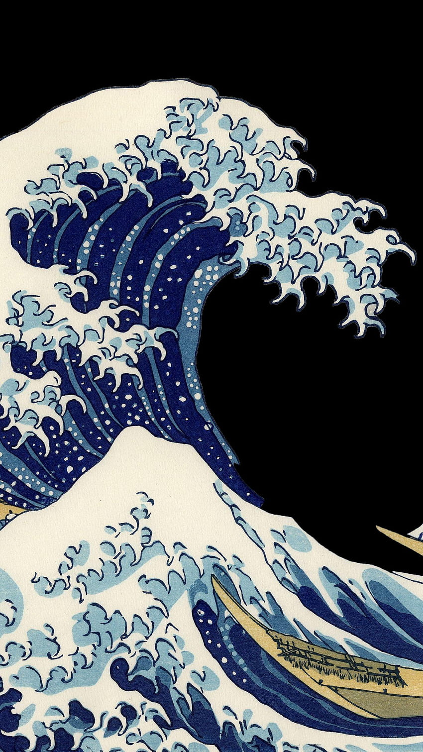 La gran ola de Kanagawa, Hokusai fondo de pantalla del teléfono