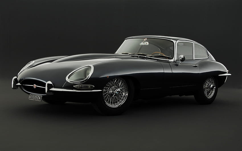jaguar-etype, класически, черен, ягуар, кола HD тапет